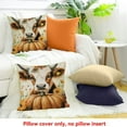 thumbnail image 4 of ZFLMY Farmhouse Fall Pillows Cover  Highland Cow Decor Throw Pillow Covers Cute Cattle in Pumpkin Maple Pillowcase Cushion Case Fall Pillow Decorative for Couch Sofa Home Home Outdoors  20x20in, 4 of 5