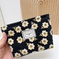 thumbnail image 1 of Bolsa de cosméticos de pana para mujer, organizador de artículos de tocador con cremallera, monedero de viaje, embrague de almacenamiento de cosméticos, Retro, Floral, nuevo, 2023 qiuyongming unisex, 1 of 2