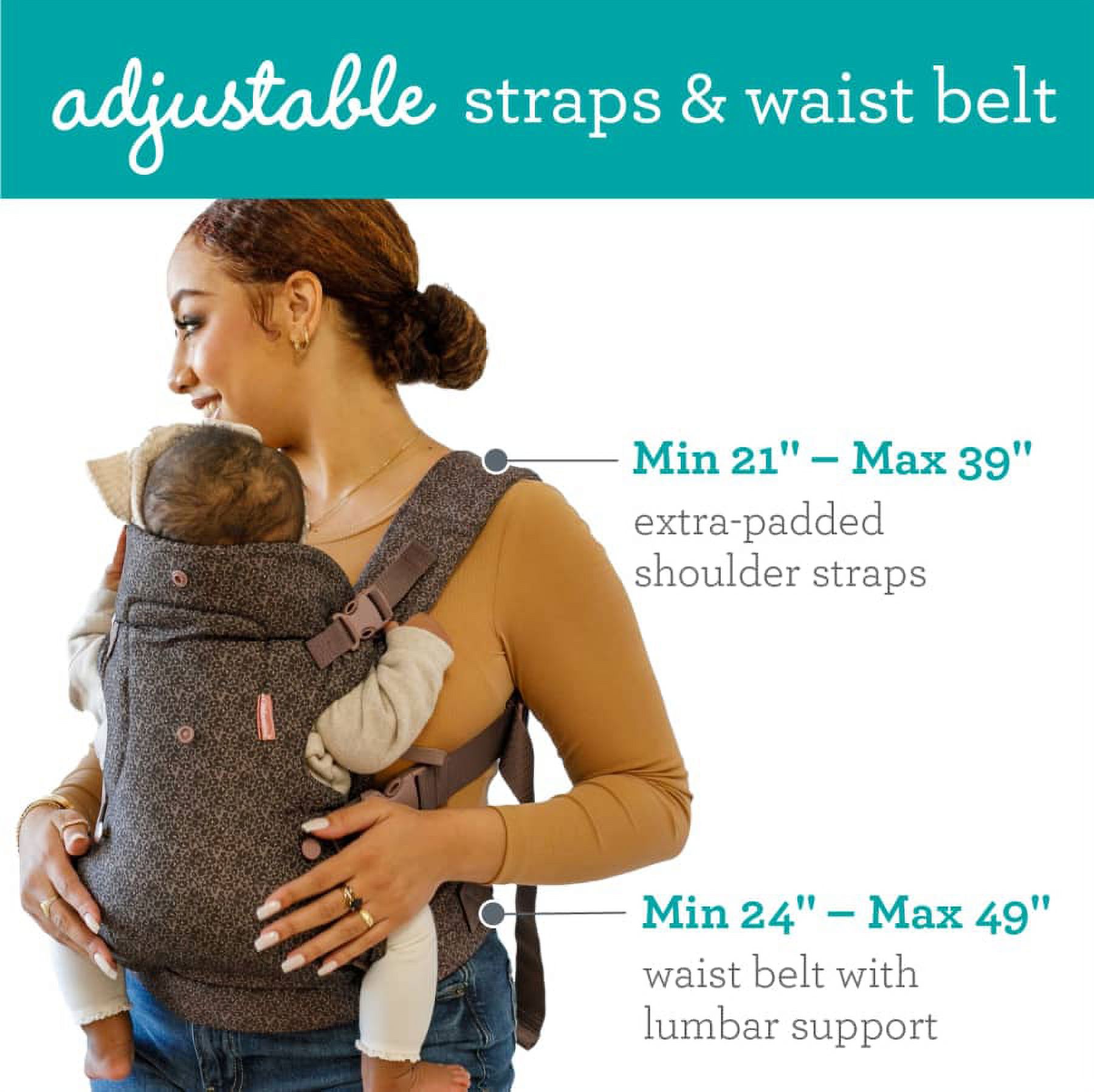 Infantino Flip 4-in-1 Convertible Baby Carrier, 4-Position, Unisex, 8-32lbs, Leopard - image 5 of 13