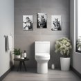 thumbnail image 5 of ZHONGYUTONG Funny Bathroom Wall Decor 3 Pieces Kitten Cat Sitting on Toilet Reading Newspaper Poster Prints Black White Animal in Toilet Canvas Artwork (12.00" x 16.00" x 3PCS), 5 of 6