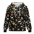 thumbnail image 4 of FOR U DESIGNS Rainbow Mushroom Zipper Hoodies for Women Oversized Sweatshirts for Women Loose Fit Hoodie Size M Long Sleeve Hooded Cardigan Jacket for Women Sportswear, 4 of 7