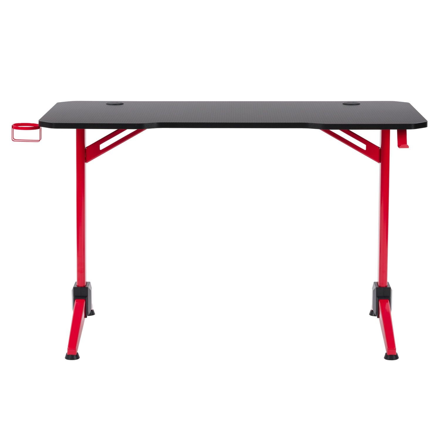 CorLiving Conqueror Red and Black 47" L Adult Gaming Desk with Cup Holder and Headphone Hook