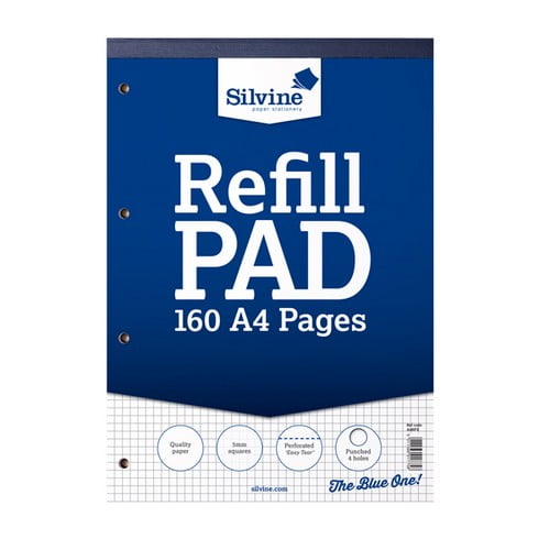 Silvine Recharge A4 avec Carrés (6 Paquets de 80 Feuilles)