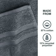 Mainstays Performance Washcloth, Grey, 12 in x 12 in, Quick Dry Cotton Blend