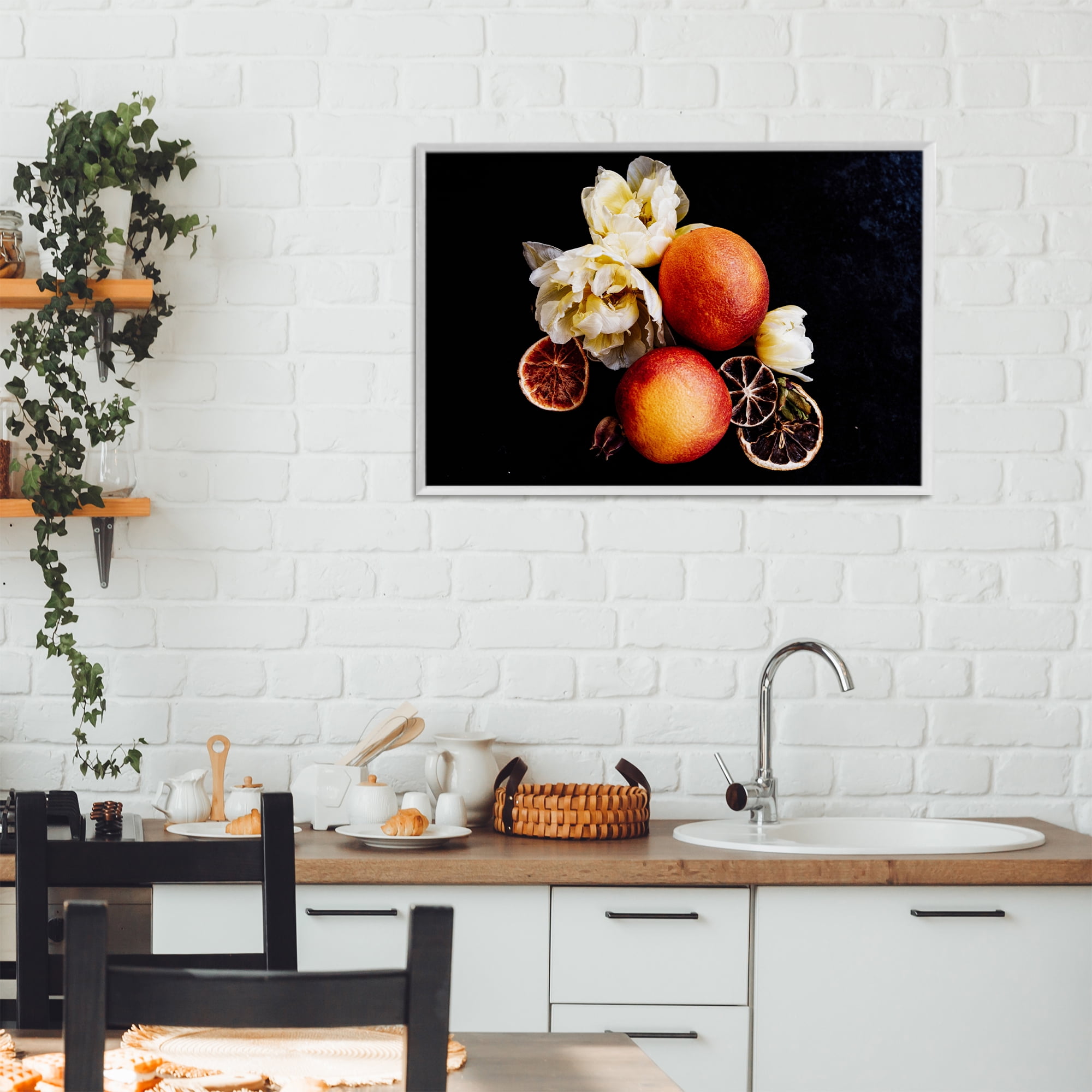 The Still Spring Fruit White Framed Giclee Art, design by Amy Carroll