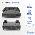 thumbnail image 4 of LASE Muebles Sala Esquinera En L Sofá Cama Reclinable 3 En 1 • California Onix, 4 of 6