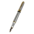 thumbnail image 2 of Fountain Pen, Medium Point, Glossy Silver Lacquer with Gold Trim, 2 of 3