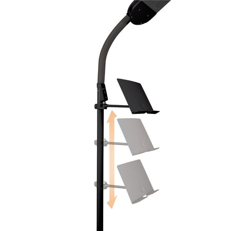 OttLite - Dual Shade LED Floor Lamp with USB Charging Station - Black