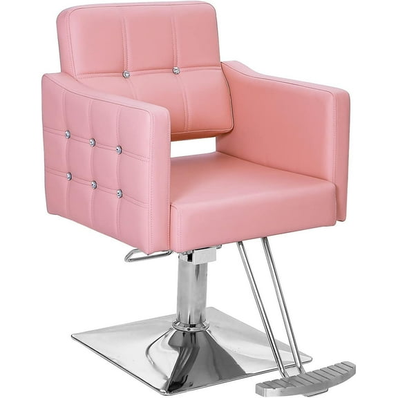 GREOKL Hair Salon Chair Hydraulic Barber Chair for Home Barbershop Pink, Braiding Chair for Hair Stylist Heavy Duty, Styling Hairdressing Beauty Spa Equipment