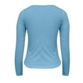 thumbnail image 6 of Women's Square Neck Shirts Long Sleeve Ribbed Knit Slim Fitted Casual Basic Tee Shirts Fall 2025 Fashion Tops (2XL, Light Blue), 6 of 7