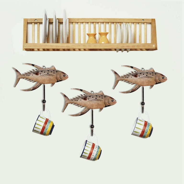 Attraction Design Metal Fish Hook Wall Decor Key Holder, Towel