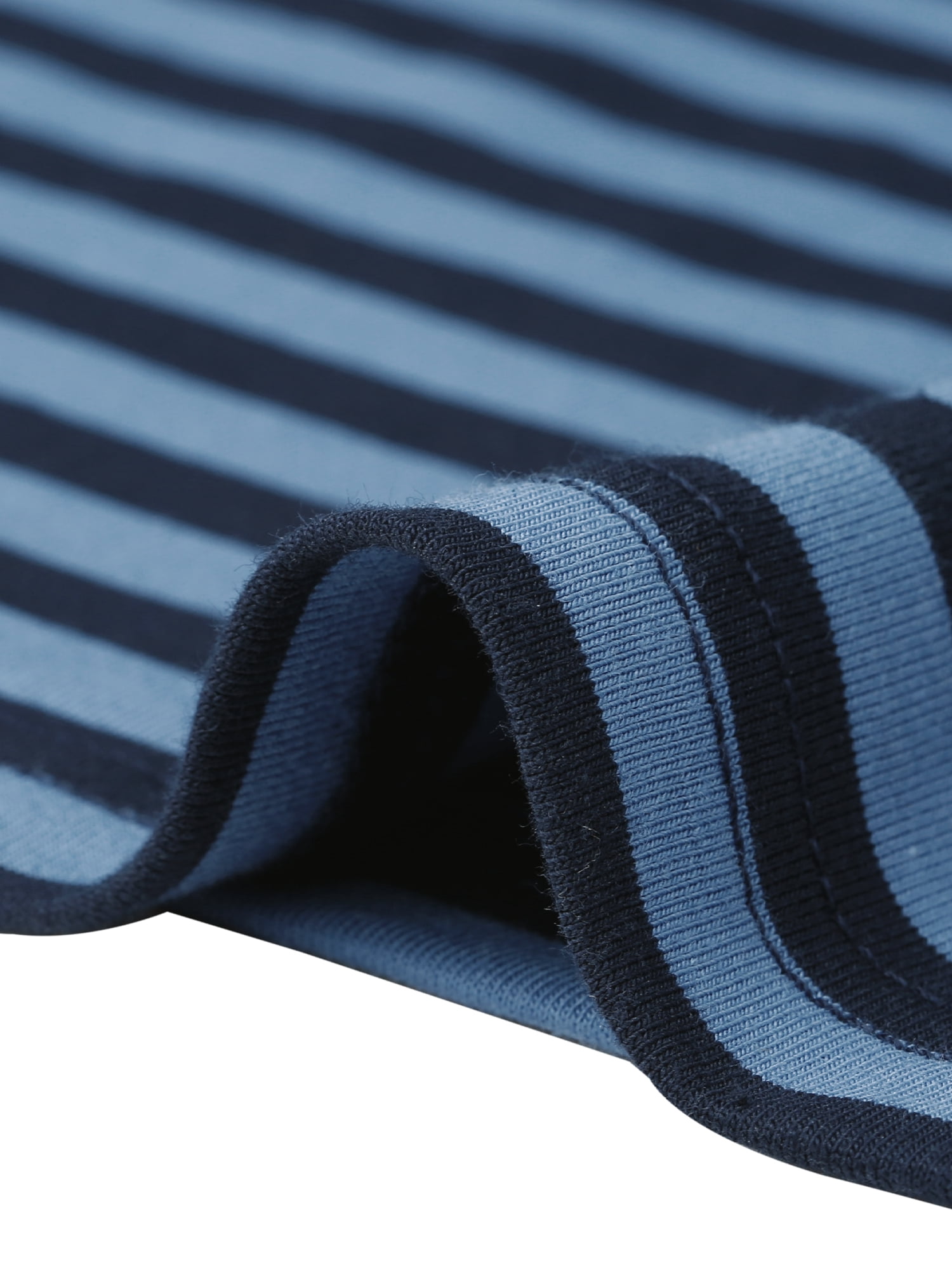 DARING DIVA Women's Striped Long Sleeve Cotton Crew Neck Tees M Black Blue Stripe