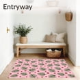 thumbnail image 3 of ODIKA 2'x3' Machine Washable Non-Slip Area Rug, Winter Pine Branch with Evergreen Needle Detail Artwork High Traffic Rug, Pink, 732990, 3 of 7