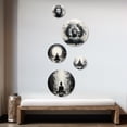 thumbnail image 2 of Designart "Sanctified Buddhist Image" Buddhism Round Wall Art Set Of 5 - Black Traditional Office Room Wall Art Set, 2 of 6