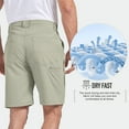 thumbnail image 5 of POENTAB Mens Casual Cargo Shorts Classic Fit Elastic Waistband Summer Beach Short with 6 Pockets for Travel Camping, 5 of 7