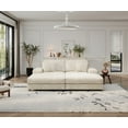 thumbnail image 3 of Oversized Double Chaise Lounge Set with Side Shelves & Sleeper Sofa Bed, Modular Design for Easy Rearrangement, Solid Wood Frame, Deep Seating, 2-Piece Beige Living Room Furniture, 3 of 5