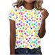 thumbnail image 1 of Tops de Ajuste Suelto para las Mujeres Impreso Manga Corta Suéter Camiseta Cuello Redondo Blusa Casual, Top de Moda para el Uso Diario Y las Salidas, 1 of 6