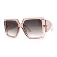 thumbnail image 2 of Womens Chic Squared Butterfly Thick Temple Oversize Sunglasses Translucent Beige Smoke, 2 of 4