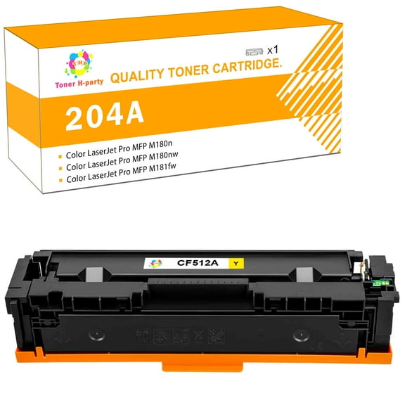 Toner H-Party 1-Pack Compatible Toner Cartridge for HP CF512A Color LaserJet Pro M154a M154nw Pro MFP M180n M180nw M181f Replacement Printer Ink Yellow