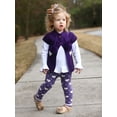 thumbnail image 3 of Infants & Toddlers Wool Knitted Winter-Thick Thermal Leggings | All I Want is You Heart Design (Lilac, 2T), 3 of 5
