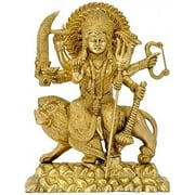 GangesIndia Eight Armed Goddess Durga Brass Figurine
