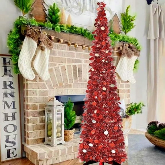 5FT Popup Collapsible Christmas Christmas Tree Pop-up Artificial Xmas Tree Christmas Decoration
