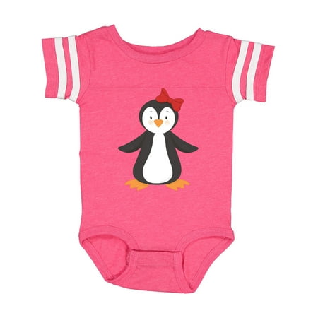 

Inktastic Cute Penguin Girl Penguin With Red Ribbon Gift Baby Boy or Baby Girl Bodysuit