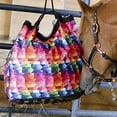 thumbnail image 6 of Derby Originals Scratchless Slow Feed Horse Hay Bag with Super Tough Bottom- Black/Turquoise Trim, 6 of 6