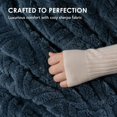 thumbnail image 5 of EVERGRACE Jacquard Boho Sherpa Fleece Throw Blanket for Couch, Super Soft Cozy Fuzzy Plush Blankets for All Seasons, Reversible Thick Warm Blanket for Bed, Sofa, Living Room, Stormy Blue, 50" x 60", 5 of 7
