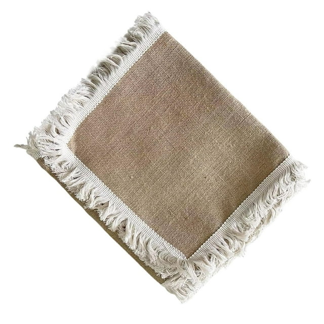Mantel Tejido Beige Perfecl Corredor de Escritorio con Borlas 30x120 cm