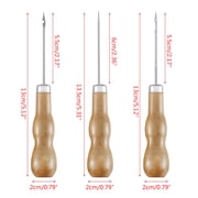 BOOYOU Wooden Handle Shoes Repairing Awl Leather Shoe Sewing Cobbler Tool DIY Craft