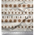 thumbnail image 1 of Soimoi Rayon Crepe Fabric Stripe & Snowflake Ethnic Decor Fabric Printed Yard 46 Inch Wide, 1 of 1