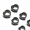 thumbnail image 3 of 7 Pairs Black Heart Shaped Tunnel Acrylic Ear Plug Tunnel 8mm - 20mm, 3 of 6
