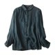 thumbnail image 1 of Blusa de manga larga con botones para mujer: camisa informal con cuello vuelto para llevar a diario en primavera/verano, 1 of 8