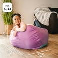 thumbnail image 3 of Big Joe Classic Bean Bag Chair for Kids Bedroom and Reading Nook, Easy-Clean Radiant Orchid, Durable Nylon Polyester Blend, 2 feet Refillable, 3 of 10