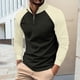 thumbnail image 1 of pstuiky mangas largas para hombre, Blusa/camisa de cuello alto con cremallera y manga larga de color liso para hombre Tops casuales para hombres l, 1 of 7