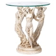 thumbnail image 5 of Design Toscano The Greek Muses Glass Topped Side Table, 20 Inch, Antique Stone, 5 of 5