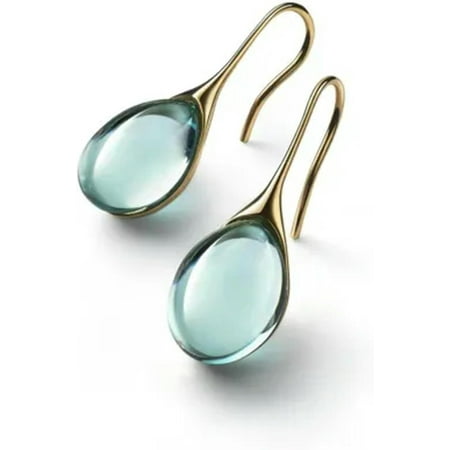 925 Silver Fashion Drop Crystal Earrings Women Cubic Zirconia Wedding Jewelry-#1[t457]