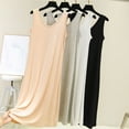 thumbnail image 4 of Women Modal Sleeveless Nightgowns Crew Neck Knee Length Sleep Shirts Soft Comfy Sleepwear, 4 of 5