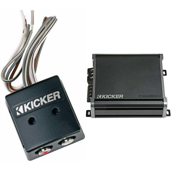 KICKER CX800.1 Mono Amplifier & KISLOC Line Output Converter Bundle