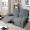 thumbnail image 2 of 2 Seats Recliner Sofa Slipcover Couch Cover Loveseat Cover Non-Slip Recliner Chair Cover Elastic Couch Protector Furniture Protector with Side Pocket for Home Decoration, 2 of 7