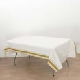 thumbnail image 3 of Efavormart White Airlaid Paper Rectangular Tablecloth with Gold Striped Border, Soft Linen-feel Disposable Table Cover - 50"x108", 3 of 11