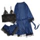 thumbnail image 1 of Ropa de dormir sexy para mujerconjunto de pijama con pantalón corto y top de encaje de seda (azul XL) Tmvgtek Para estrenar, 1 of 9
