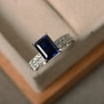 thumbnail image 2 of Sapphire engagement ring, September birthstone, sterling silver, promise ring, 2 of 4