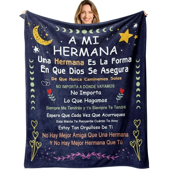 Regalo Para Hermana, Sister Birthday Gifts Blanket 60x50in, Dia De Las Madres Hermana Regalos, Mothers Day Sister Gifts, Sister Gifts In Spanish, Regalo De Graduacion/Cumpleanos/Navidad Hermanas