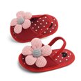 thumbnail image 6 of Kids Girl Sandals Soft Sole Non-Slip 3D Flower Red Kids Sandals Kids Summer Shoes Breathable Cute Polka Dot Pre-Walker Crib Shoes 0-12 Months,Size 3-6M, 6 of 8