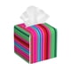 thumbnail image 1 of Balery Colorful Mexican Stripes Porta Pañuelos de Cuero con Estampado – Funda Moderna Cuadrada para Caja de Pañuelos, Dispensador 5x5x5'', 1 of 7
