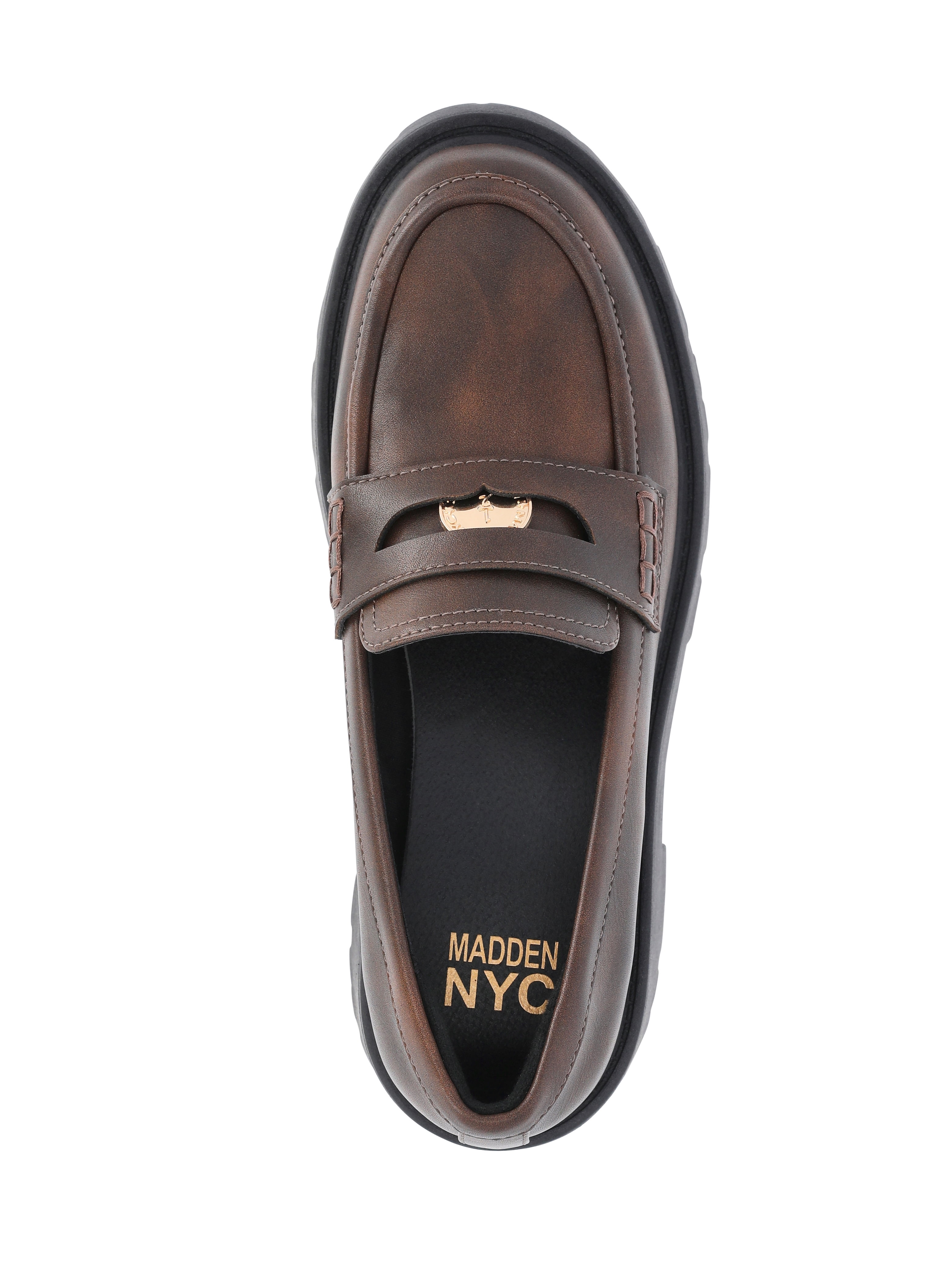 Madden NYC Women's Platform Lug Sole Coin Loafers