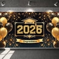 thumbnail image 3 of Gold & Black Class of 2026 Banner Graduation Backdrop Glitter Graduation Display for High School Graduation Party College Graduation Ceremony Photo Shoot, 3 of 3