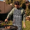 thumbnail image 4 of Black Pioneer Flower Geometric Striped Apron-Garden Aprons for Women with Pockets-Cotton Linen Waterproof Kitchen Cooking Gardening Aprons Adjustable for Kitchen,Cooking,BBQ and Salon 33x27 Inch, 4 of 7